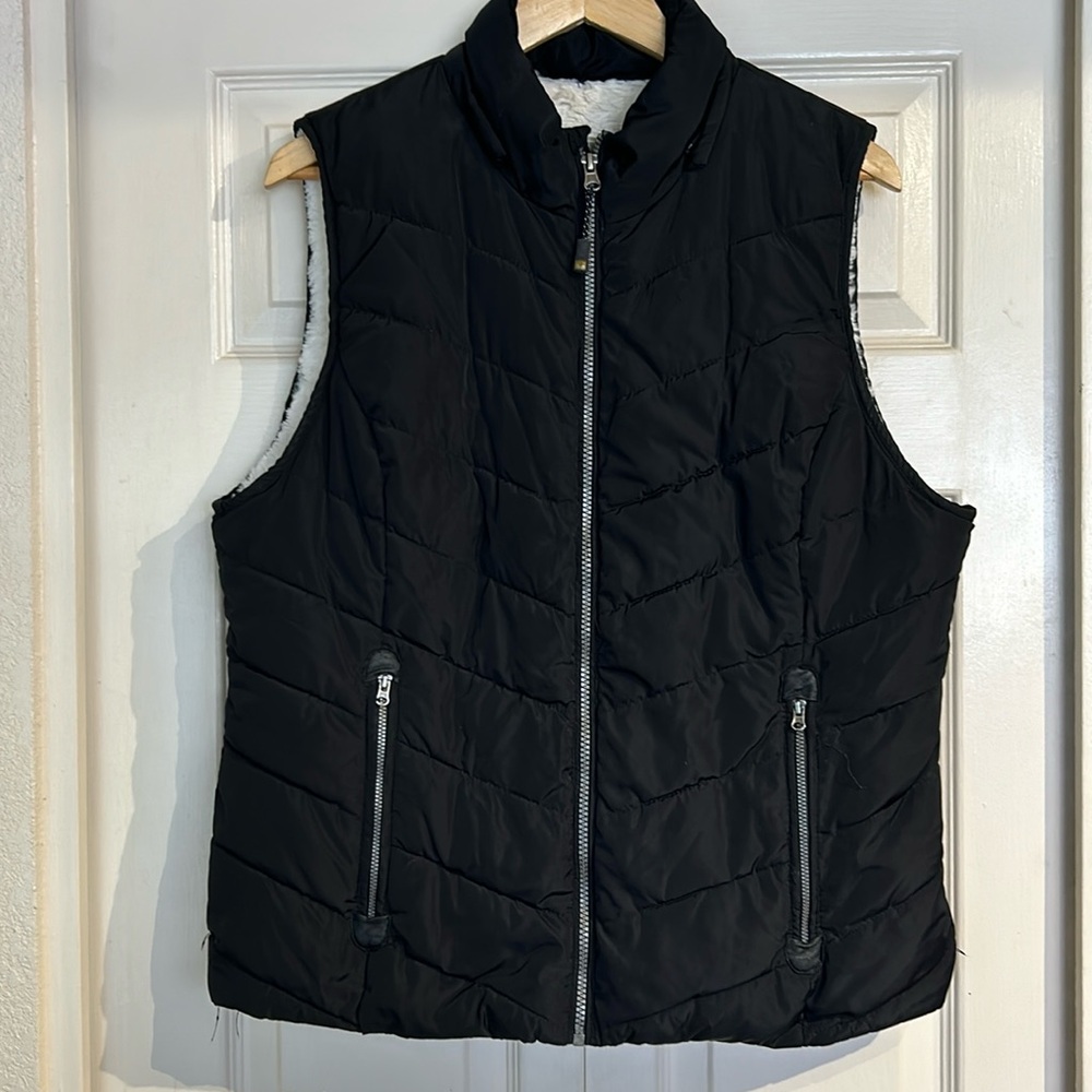 Green Tea Fur Lined Puffer Vest